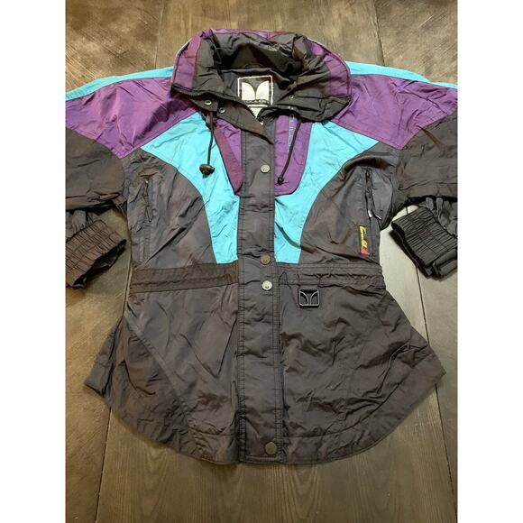 Vtg Couloir Ski Coat Jacket Fabric Entrant GII Insulated Full Zip Sz M Womens 8 - Picture 2 of 11